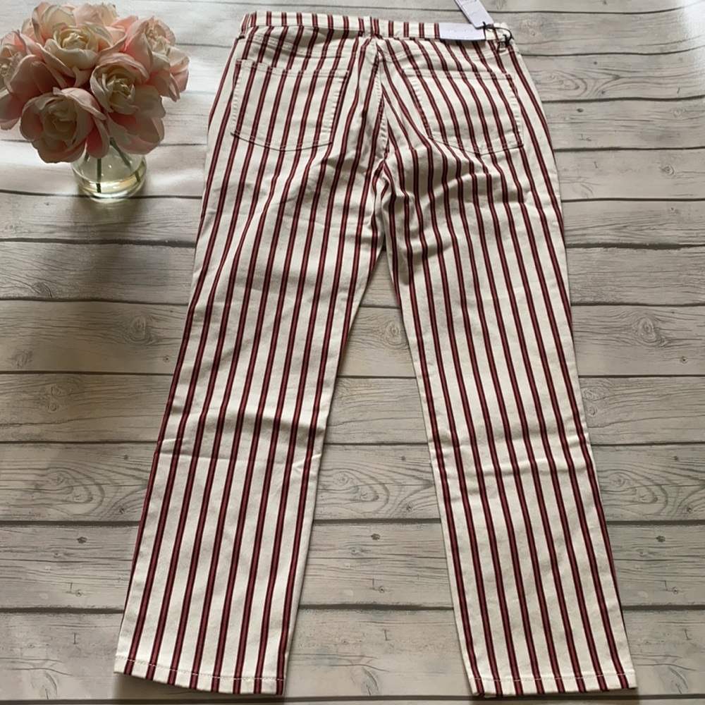 WeWoreWhat Rocker Low Rise Jeans In Ivory Stripe Size 29 - Picture 3 of 12